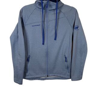 Mammut Runbold ML Hooded Jacket Midweight Performance Fleece Blue Men's Small